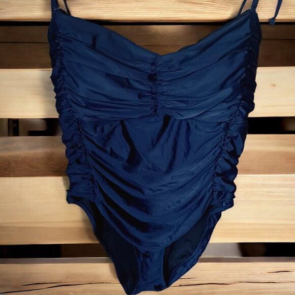 J. Crew Navy Blue One-Piece Swimsuit Removeable Straps 22 NWT UPF 50 - Picture 7 of 14